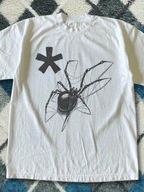 Y2K Spider Web Asterisk Graphic Tee Grunge Streetwear Aesthetic